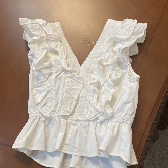 Do Be white top with ruffles.  Excellent condition. - Picture 2 of 2